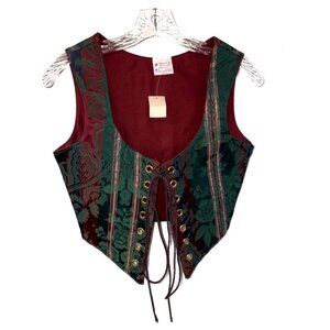 SOLD Renaissance Brocade Bodice Reversible Jewel Tone Boned NEW Sz 8